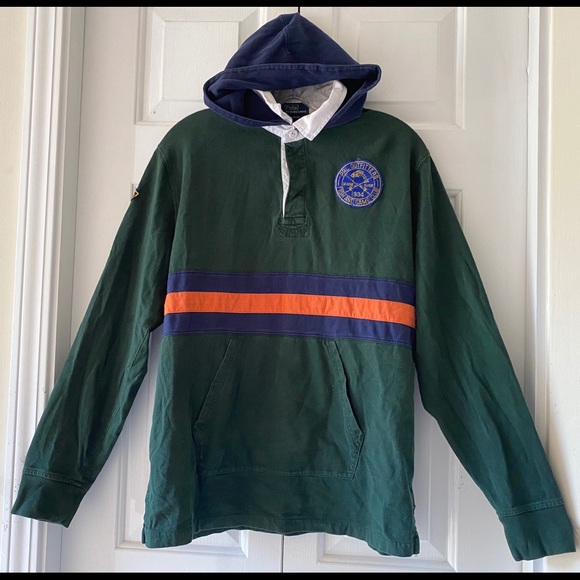 Polo Ralph Lauren Other - Polo Ralph Lauren Boys Green Navy Boys Hoodie XL